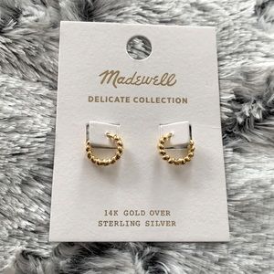 Madewell Delicate 14K Gold Over Sterling Silver Braided Hoop Earrings